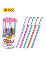 Boss Blink #Pink Heart Ball Pen #Blue x 50's (2 PKT)