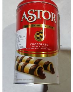 Astor Chocolate Roll Wafer Tin 330g  ( 1Tin )