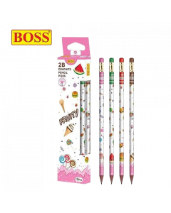 Boss Graphite Pencil P1206-2B #Fruity x 12's (6 PKT)