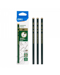 Deli Graphite Pencil EC88-2B #Hexagonal x 12's (6 PKT)