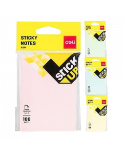 Deli Sticky Note #EA01402 3x4in x 100Sheets 1 Color x 12's (1 PKT)