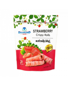 Diamond Crispy Roll #Strawberry 70G x 1's (4 PCS)