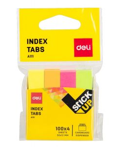Deli 4 Color Index Tabs 2" #100Sheets x 4's (12 PKT)