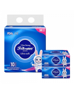 Free Rabbit Facial Tissue 125mm #M x 10's (3 PKT)