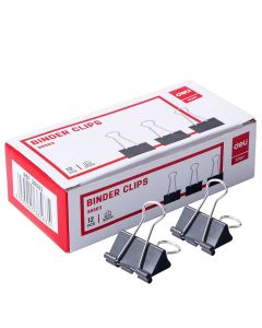 Deli Binder Clips #Black 32MM x 12's (15 PKT)
