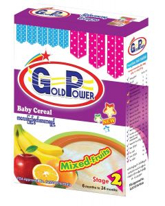 Gold Power Baby Cereal #Rice+Banana+Apple+Orange 250G x 1's (10 PCS)