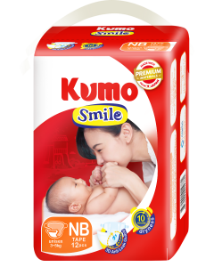 KUMO Smile Diaper Tape #Newborn x 12's (5 PKT)