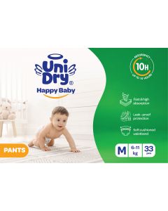 Unidry Happy Baby Diaper Superdry #M x 33's (1 PKT)