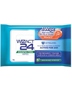 WIZACT24 Disinfectant Wet Wipes x 1's (10 PCS)