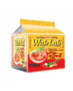 Wah Lah Instant Noodle #Shrimp Sour & Spicy Soup 60G x 5's x 6 Bundle (1 PKT)